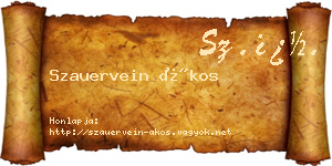 Szauervein Ákos névjegykártya